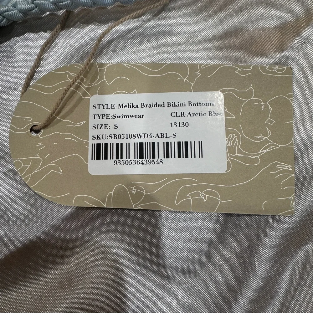 Meshki Melina Braided Bikini Bottoms Arctic Blue - Picture 5 of 10